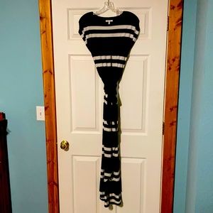 Maurices Navy And White Striped Long Dress